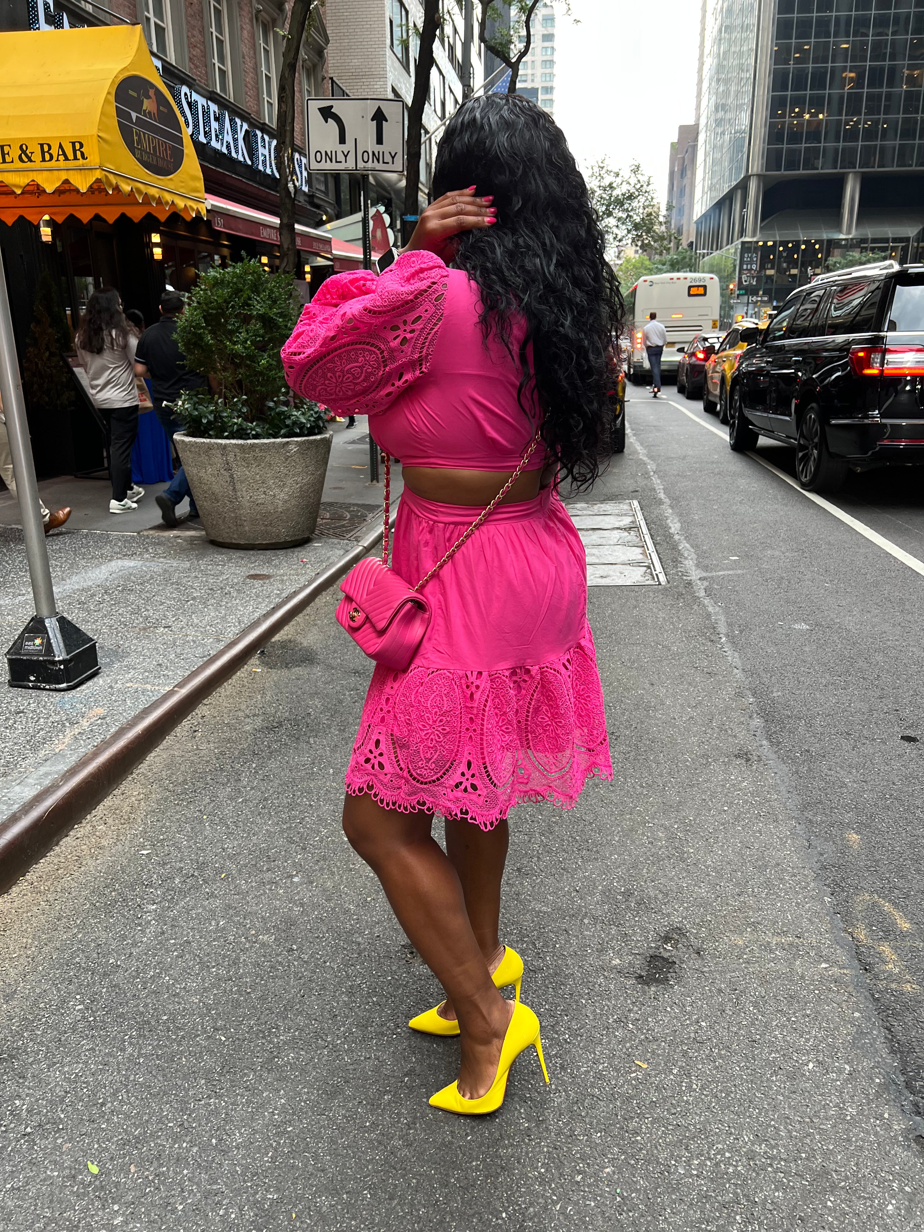 Fabulous Pink Pleasures Lace Dress