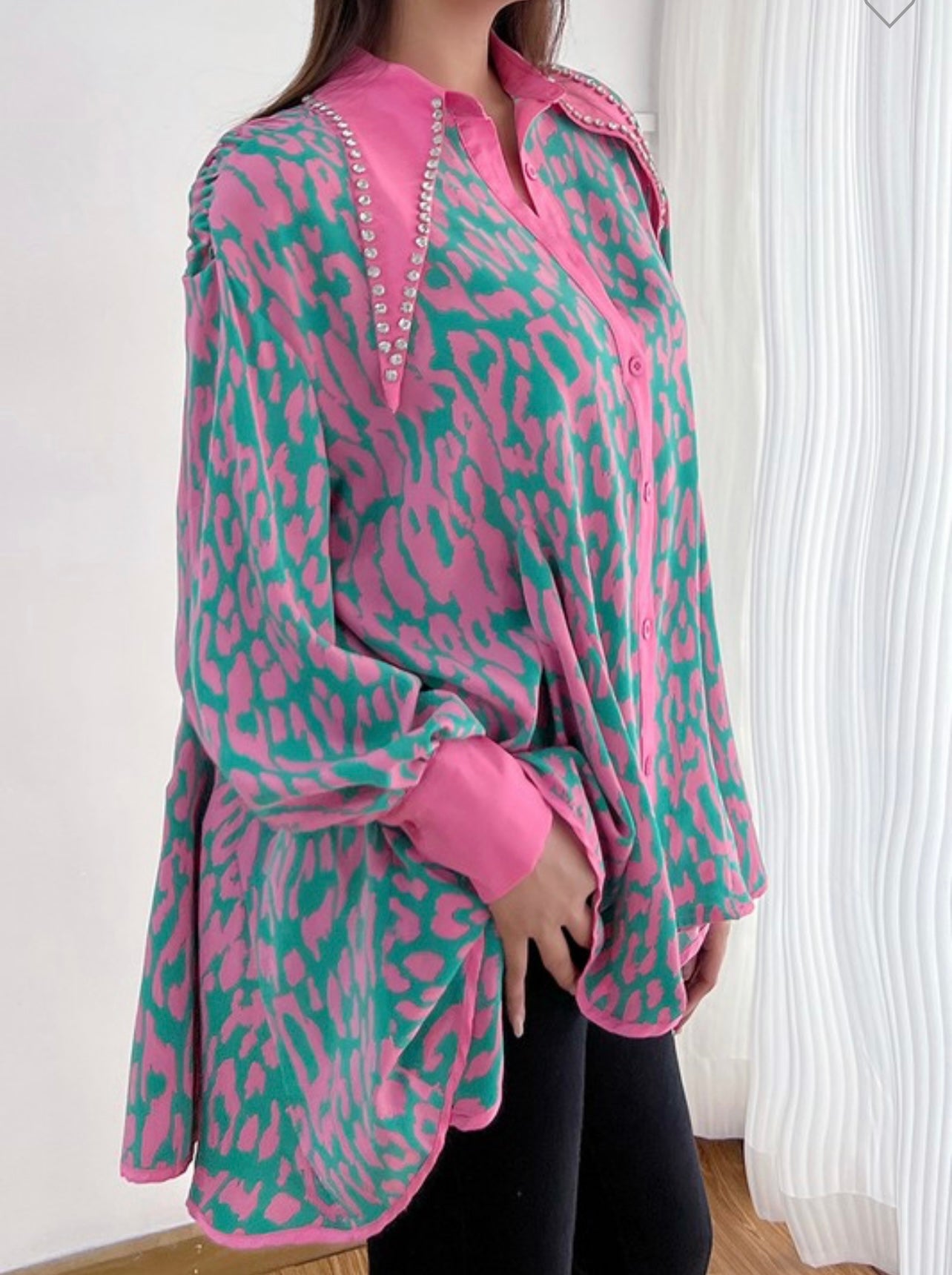 A Flare Affair Diamond Blouse