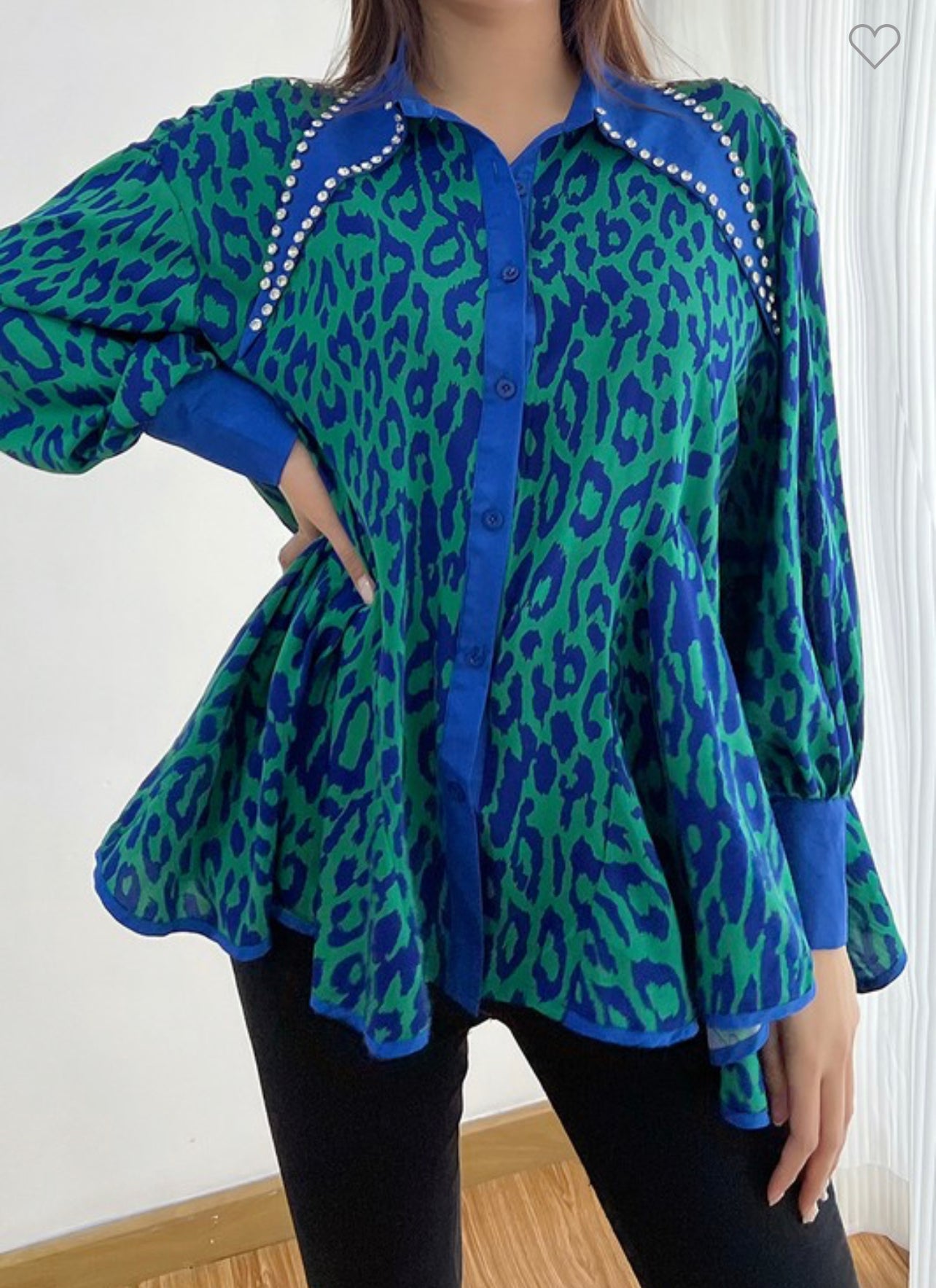 A Flare Affair Diamond Blouse
